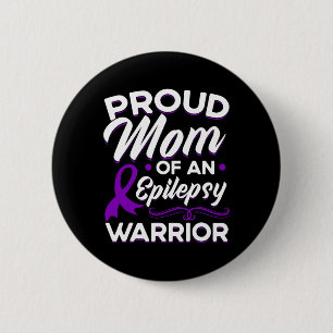 Badge Rond 5 Cm Fière Maman D'Une Épilepsie Guerrière Lauréats De