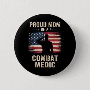Badge Rond 5 Cm Fière Maman D'Une Médaille De Combat Vétérinaire M