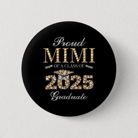 Badge Rond 5 Cm Fière Mimi D'Un Cl De 2025 Diplômé (Devant)