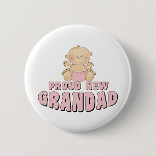 Badge Rond 5 Cm Fière nouvelle    Grand-père Fille