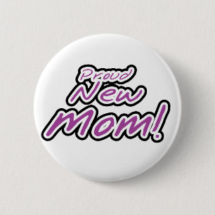 Badge Rond 5 Cm Fière nouvelle maman Purple Texte Tshirts et cadea