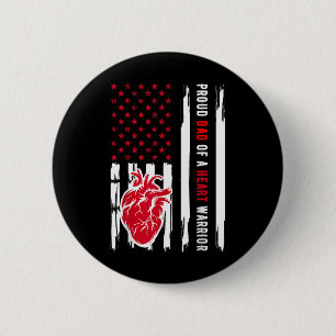 Badge Rond 5 Cm Fière Papa D'Un Guerrier Du Coeur Sensibilisation