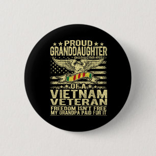 Badge Rond 5 Cm Fière Petite-Fille Du Vietnam Vétérinaire - Libert