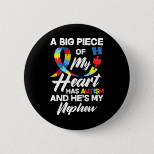 Badge Rond 5 Cm Fière Tante Autisme Oncle Neveu Autistique Sensibi