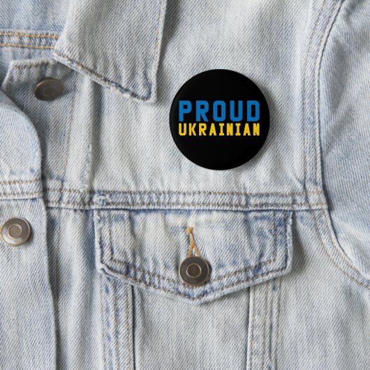 Badge Rond 5 Cm Fière Ukrainienne (En situation)