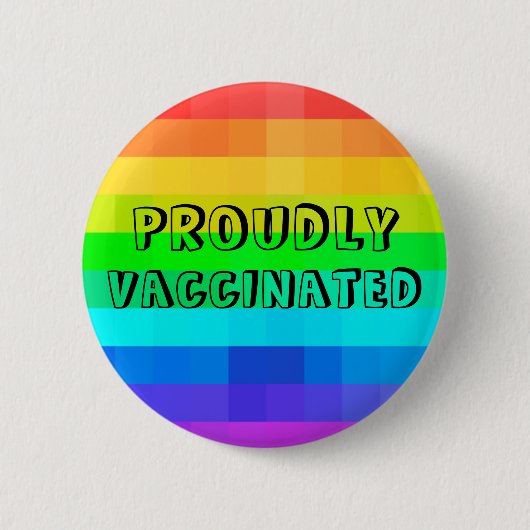 Badge Rond 5 Cm Fièrement vacciné - Vaccination contre le virus ar (Devant)