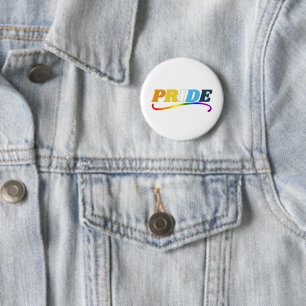 Badge Rond 5 Cm Fierté AroAce - Swoosh Arc-en-ciel