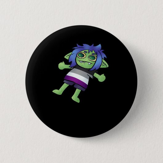 Badge Rond 5 Cm Fierté asexuée Goblincore Gobelin Classique (Devant)