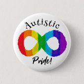 Badge Rond 5 Cm Fierté autistique Neurodiversité Autisme Arc-en-ci (Devant)