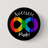 Badge Rond 5 Cm Fierté autistique Neurodiversité Autisme Rainbow B (Devant)