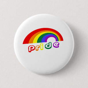 Badge Rond 5 Cm "Fierté" avec l'arc-en-ciel