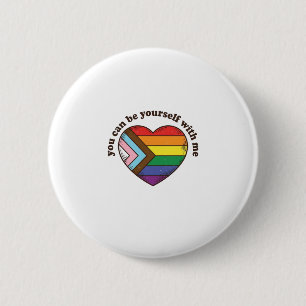 Badge Rond 5 Cm Fierté Cœur Vous Pouvez Être Vous-Même Avec Moi T-