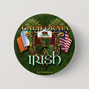 Badge Rond 5 Cm Fierté d'Irlandais de la Californie