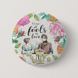 Badge Rond 5 Cm Fierté et préjudice - les imbéciles dans l'amou