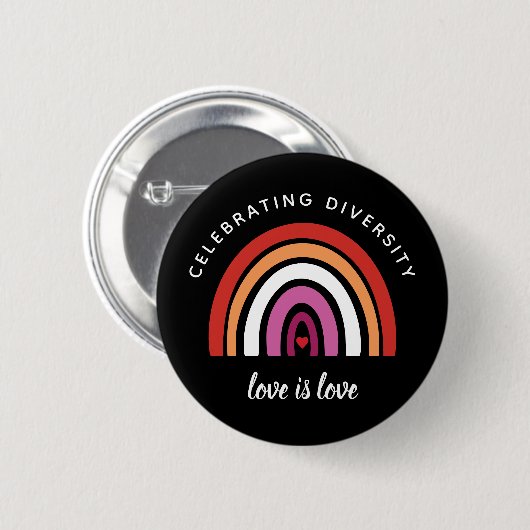Badge Rond 5 Cm Fierté lesbienne célébrant la diversité L'amour es (Devant & derrière)