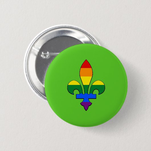 Badge Rond 5 Cm Fierté LGBT fleur-de-lis (Devant & derrière)