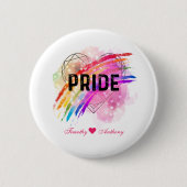 Badge Rond 5 Cm Fierté LGBTQ personnalisée Coeur couleur arc-en-ci (Devant)