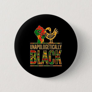 Badge Rond 5 Cm Fierté noire sans excuses poing levé sankofa