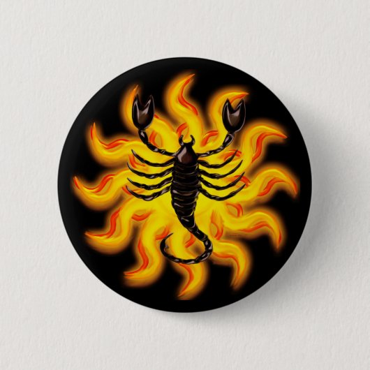 Badge Rond 5 Cm Fiery Scorpio (Devant)