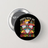 Badge Rond 5 Cm Fiesta Avec Mes Gnomigos Gnome Cinco De Mayo (Devant & derrière)