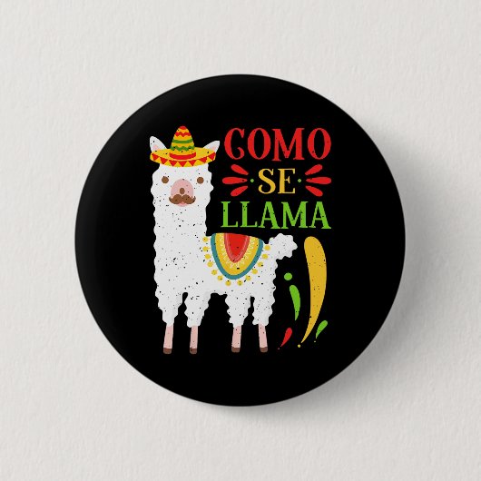 Badge Rond 5 Cm Fiesta Como Te Llamas Cinco De Mayo Como Se (Devant)