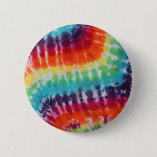 Badge Rond 5 Cm Fièvre Hippie Tie Dye arc en ciel