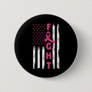 Badge Rond 5 Cm Fight Breast Cancer American