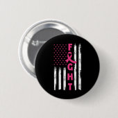Badge Rond 5 Cm Fight Breast Cancer American (Devant & derrière)