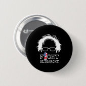 Badge Rond 5 Cm Fight Oligarchy Sanders And Aoc Freedom Us Anti Tr (Devant & derrière)