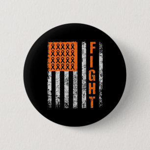 Badge Rond 5 Cm fight.support for Leukemia Awareness orange Ribbon