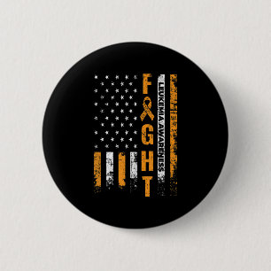 Badge Rond 5 Cm Fight USA Drapeau Leucémie Sensibilisation Cancer 