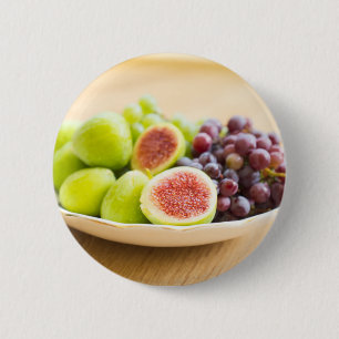 Badge Rond 5 Cm Figues fraîches et raisins