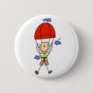 Badge Rond 5 Cm Figure de bâton de plongée Sky