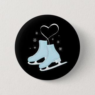 Badge Rond 5 Cm Figure Patinage sur glace Coeur Figure Patinage Am