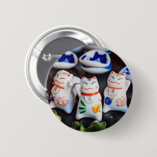 Badge Rond 5 Cm figurines de chats à Beckoning
