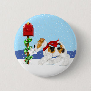 Badge Rond 5 Cm Fil Fox Christmas Mail
