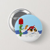 Badge Rond 5 Cm Fil Fox Christmas Mail (Devant & derrière)