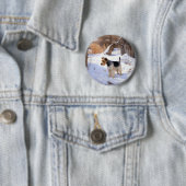 Badge Rond 5 Cm Fil Fox Terrier Laisser neiger Noël (En situation)