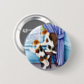 Badge Rond 5 Cm Fil Fox Terrier Parlor Pals (Devant & derrière)