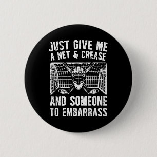 Badge Rond 5 Cm Filet et glace Gardien de but de hockey sur glace