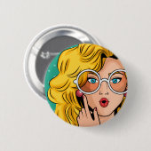 Badge Rond 5 Cm Fille #1 (Devant & derrière)
