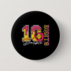 Badge Rond 5 Cm Fille 10 Double Chiffres 10ème Anniversaire Glace