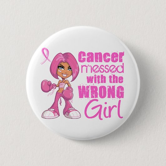 Badge Rond 5 Cm Fille 1 de combat de cancer du sein (Devant)