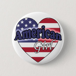 Badge Rond 5 Cm Fille américaine
