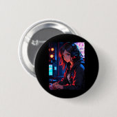 Badge Rond 5 Cm Fille Anime Rétro Joueuse Configuration de Streami (Devant & derrière)