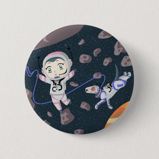 Badge Rond 5 Cm Fille Astéroïde (Devant)