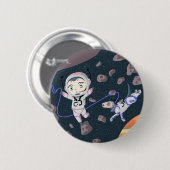 Badge Rond 5 Cm Fille Astéroïde (Devant & derrière)