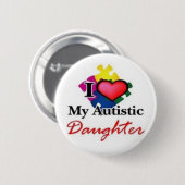 Badge Rond 5 Cm fille autiste (Devant & derrière)