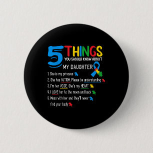 Badge Rond 5 Cm Fille autistique Sensibilisation sur l'autisme Sou