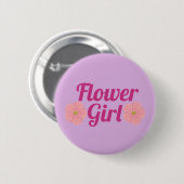 Badge Rond 5 Cm Fille aux fleurs  (Devant & derrière)